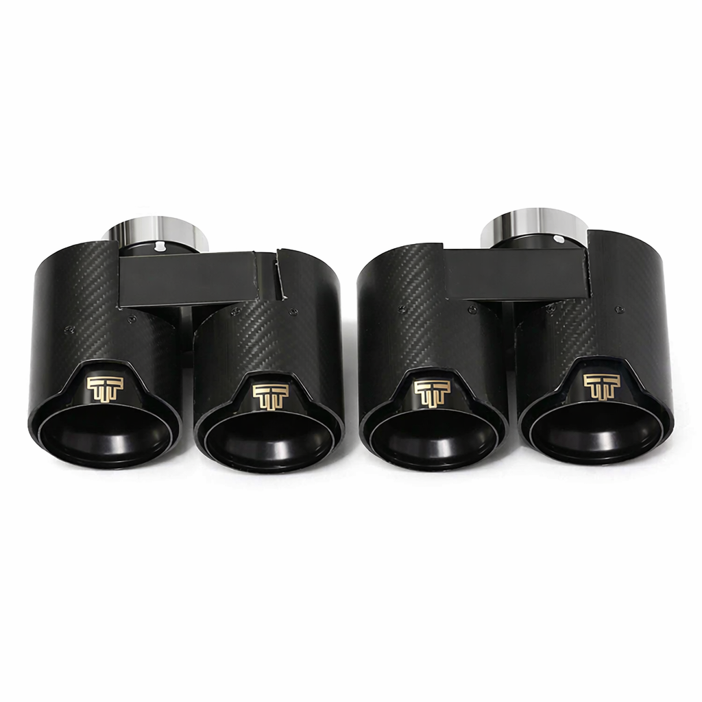 Dual Carbon Fibre Exhaust Tips - Compatible with BMW 3 Series (G20/G21) - Twenty Two Tuning Exhaust Tips