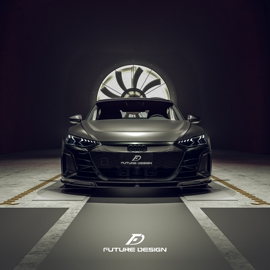 Future Design Carbon Fibre Front Lip Spoiler Compatible With Audi E-Tron GT