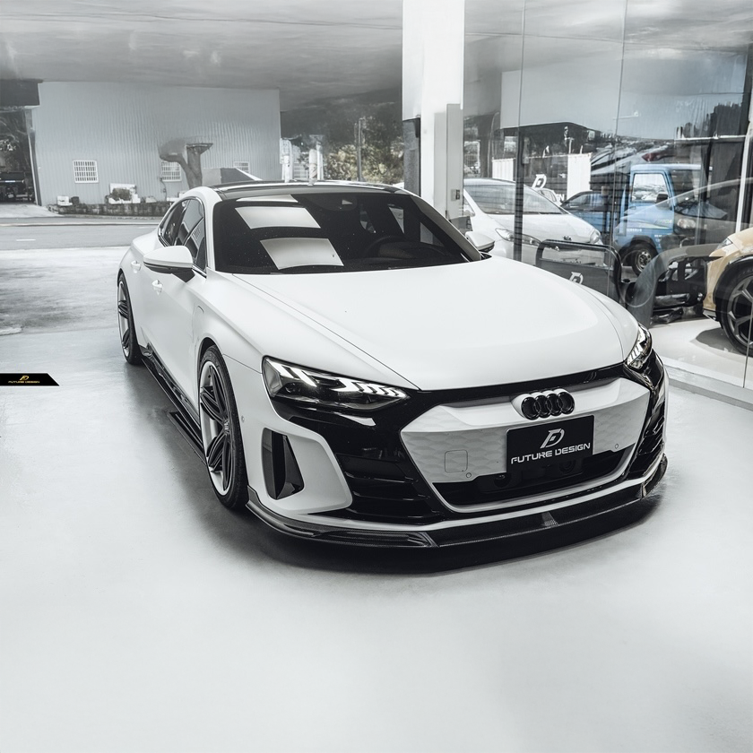 Future Design Carbon Fibre Front Lip Spoiler Compatible With Audi E-Tron GT
