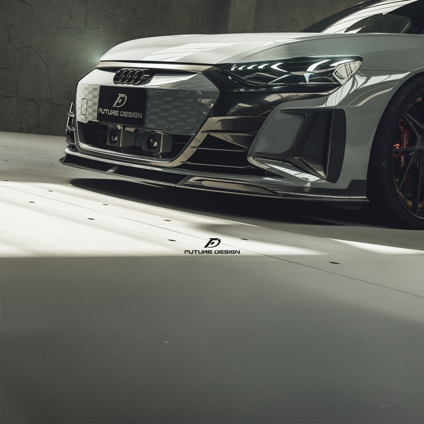 Future Design Carbon Fibre Front Lip Spoiler Compatible With Audi E-Tron GT