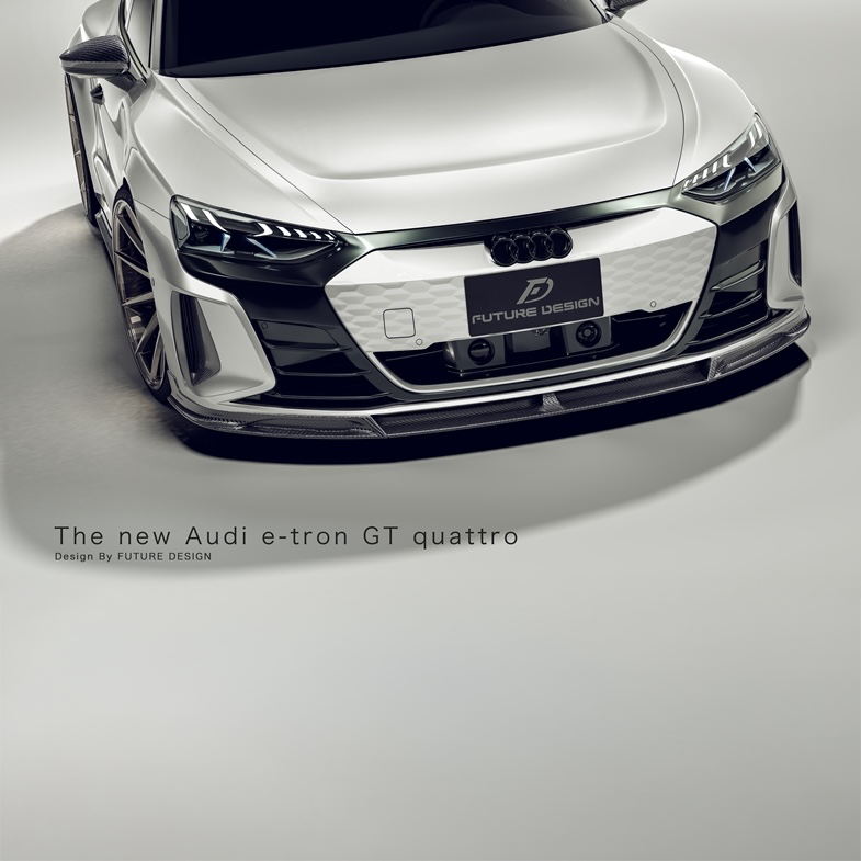 Future Design Carbon Fibre Front Lip Spoiler Compatible With Audi E-Tron GT