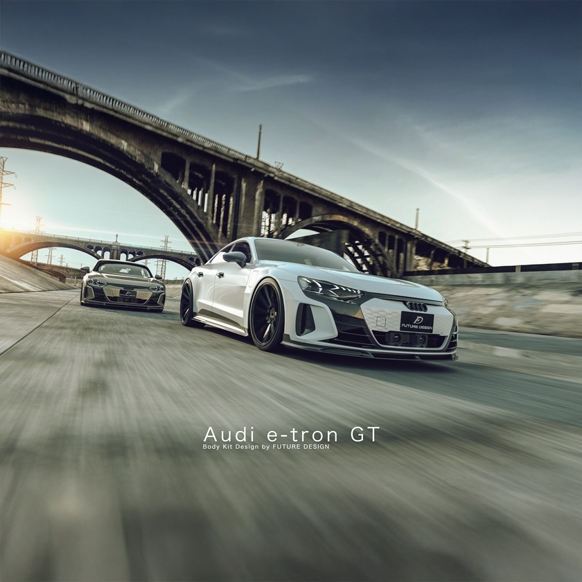 Future Design Carbon Fibre Front Lip Spoiler Compatible With Audi E-Tron GT