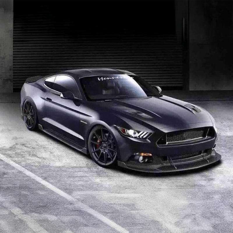 Ford Mustang (6th Gen.) Hennessey Style Carbon Fiber Side Skirts - Twenty Two Tuning Side Skirts