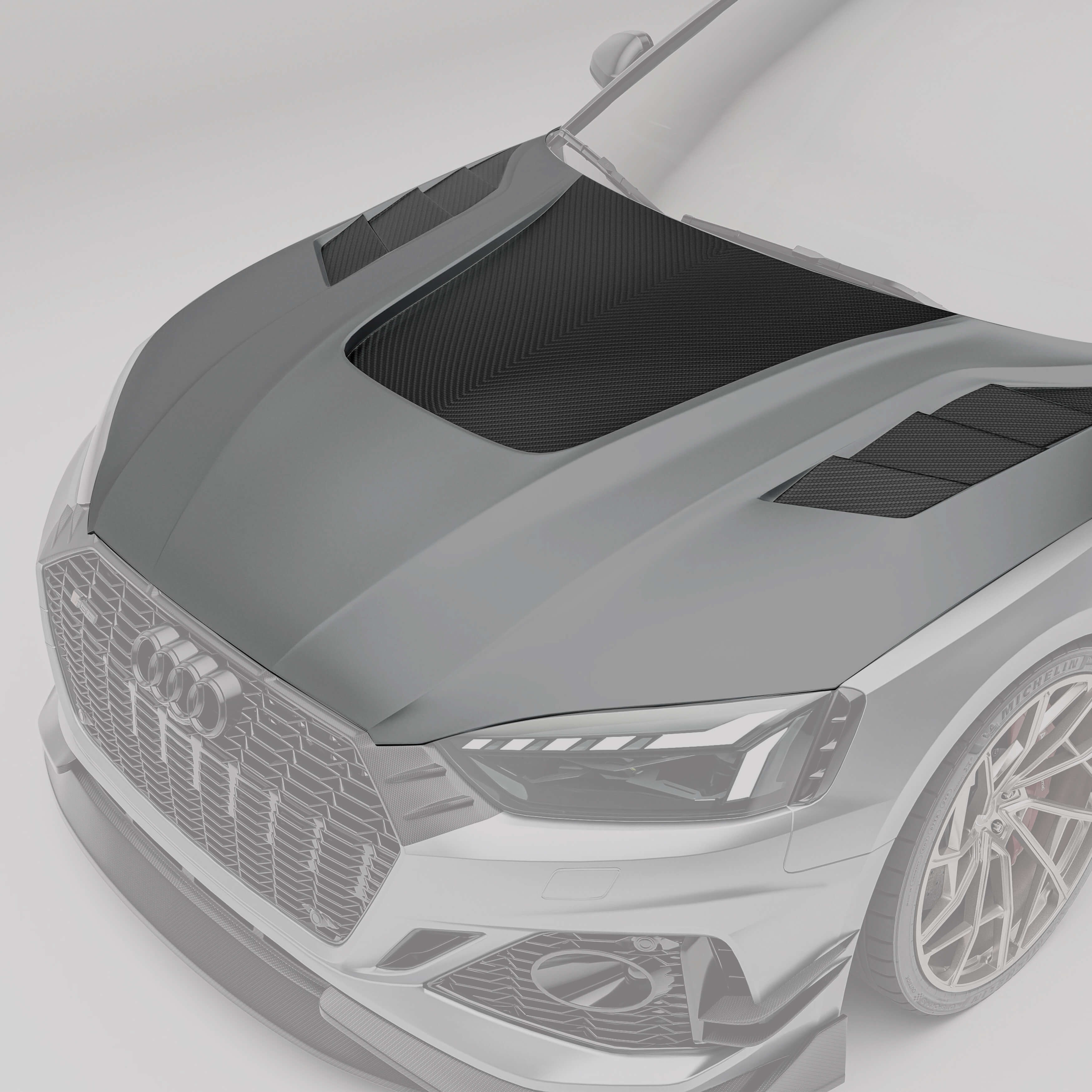 RevoZport Carbon Fiber Hood Compatible With Audi RS5 B9.5 Coupe
