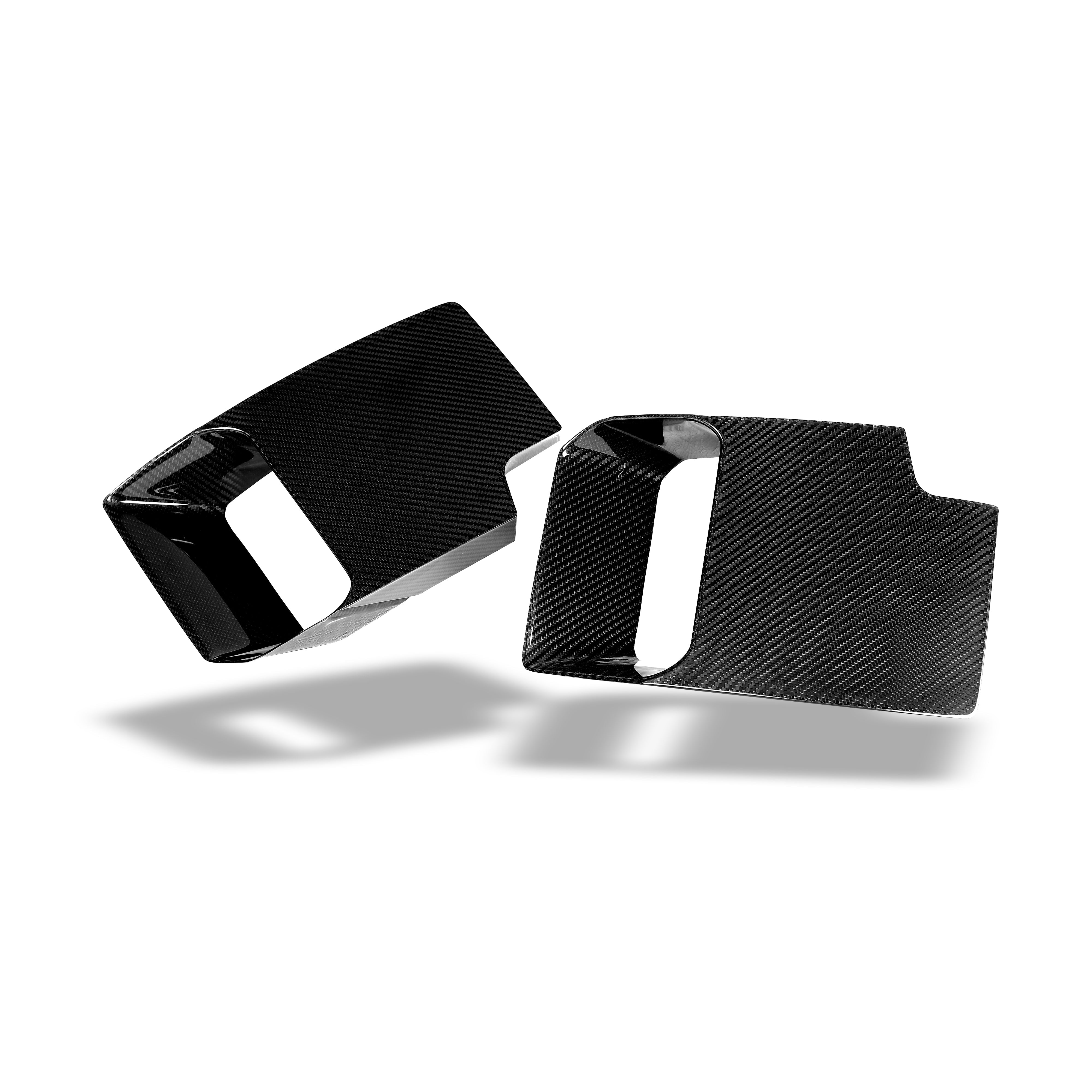 RevoZport Carbon Fiber Aero Front Bumper Block-Off Plates Compatible With BMW M2 G87