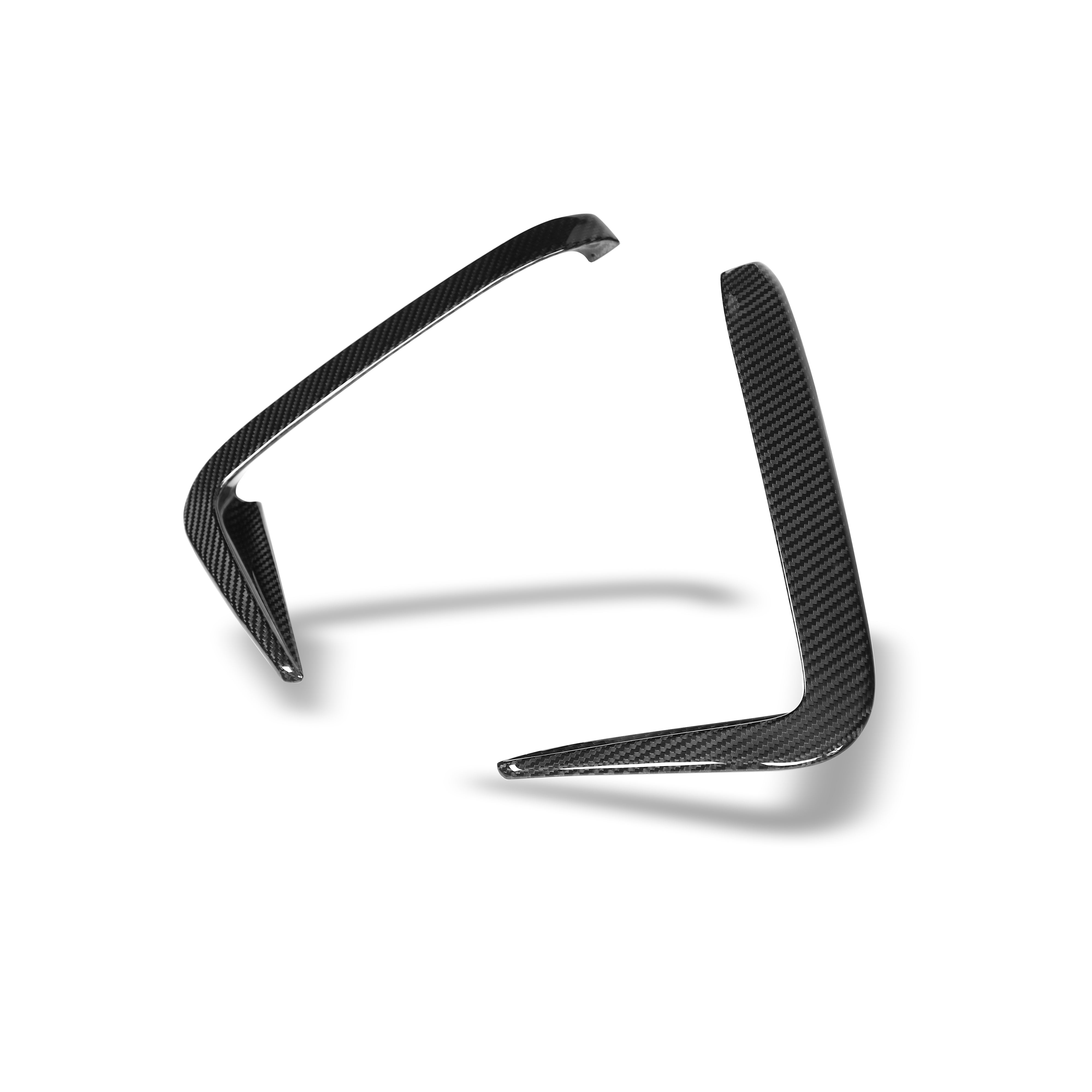 RevoZport Carbon Fiber Rear Bumper Canards Compatible With BMW M8 F93