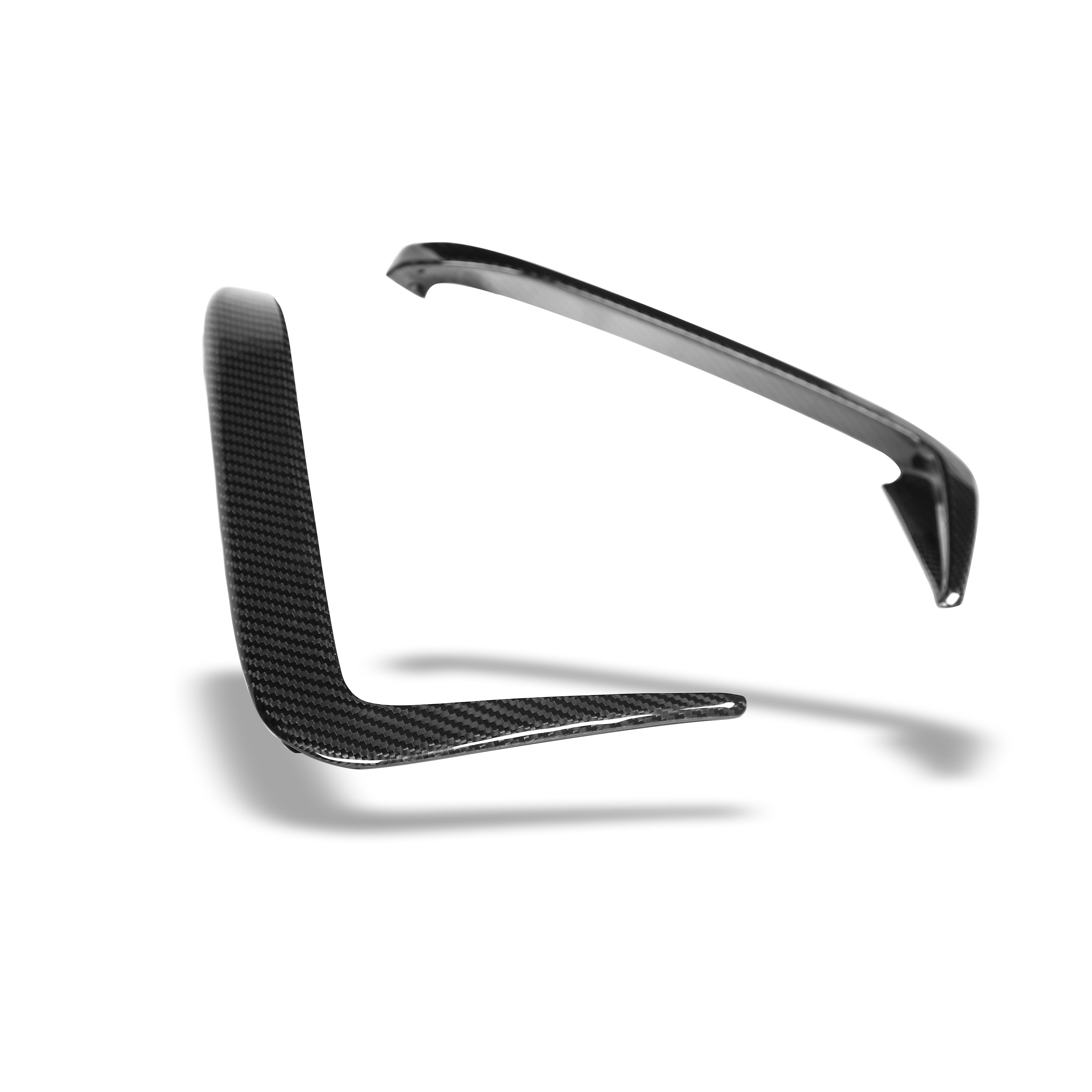 RevoZport Carbon Fiber Rear Bumper Canards Compatible With BMW M8 F93