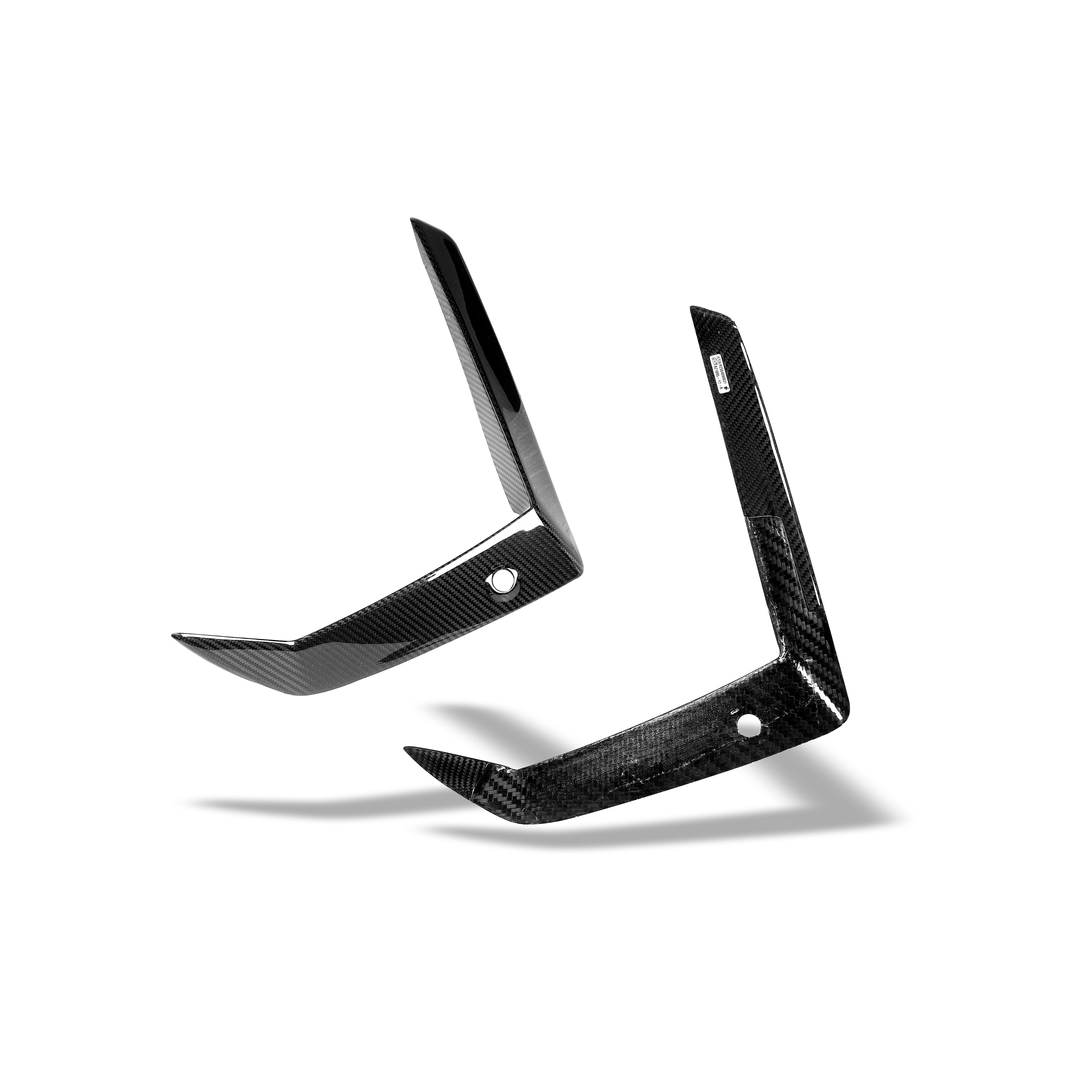 RevoZport Carbon Fiber Front Bumper Canards Compatible With BMW X5M F95 PRE LCI