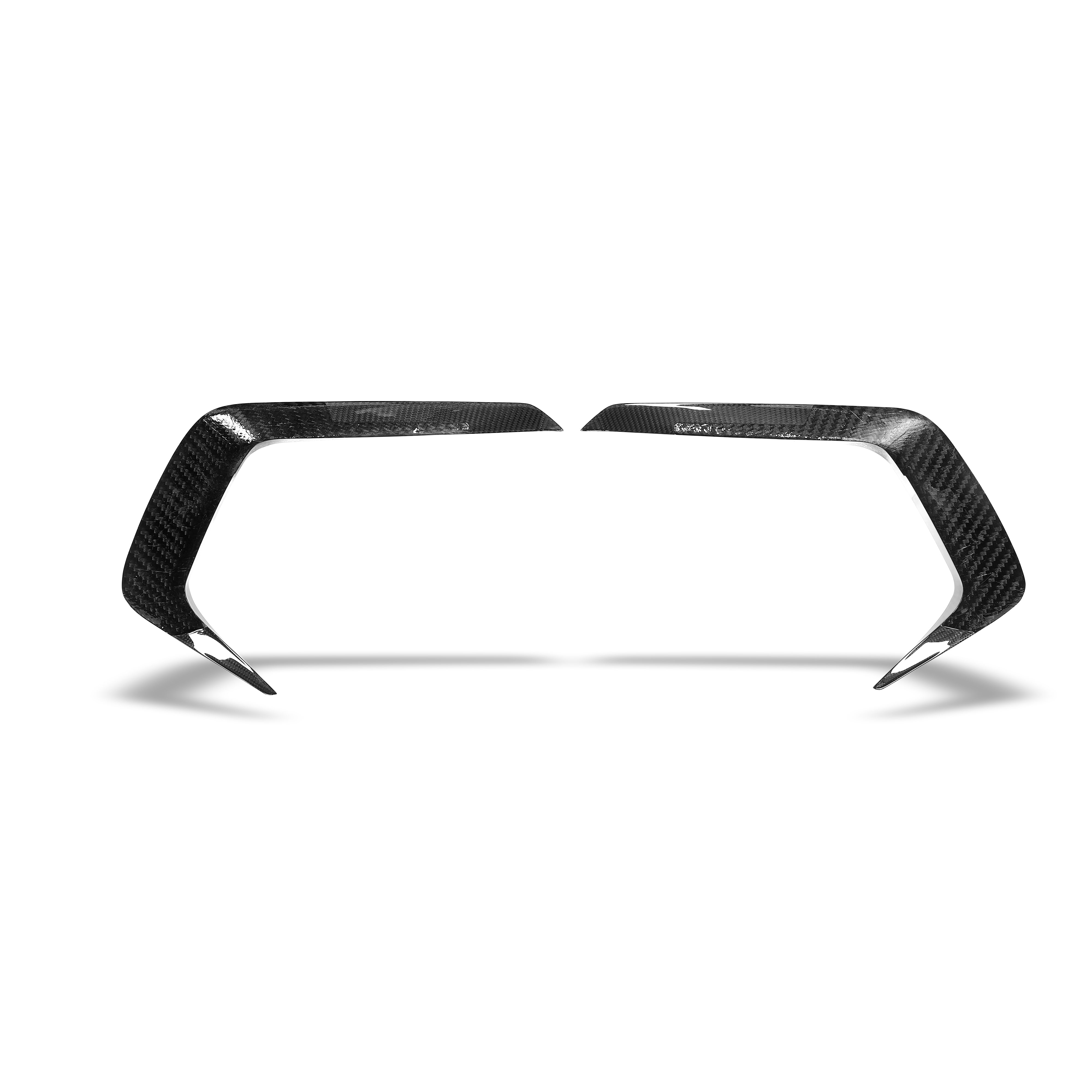 RevoZport Carbon Fiber Front Bumper Canards Compatible With BMW M8 F93