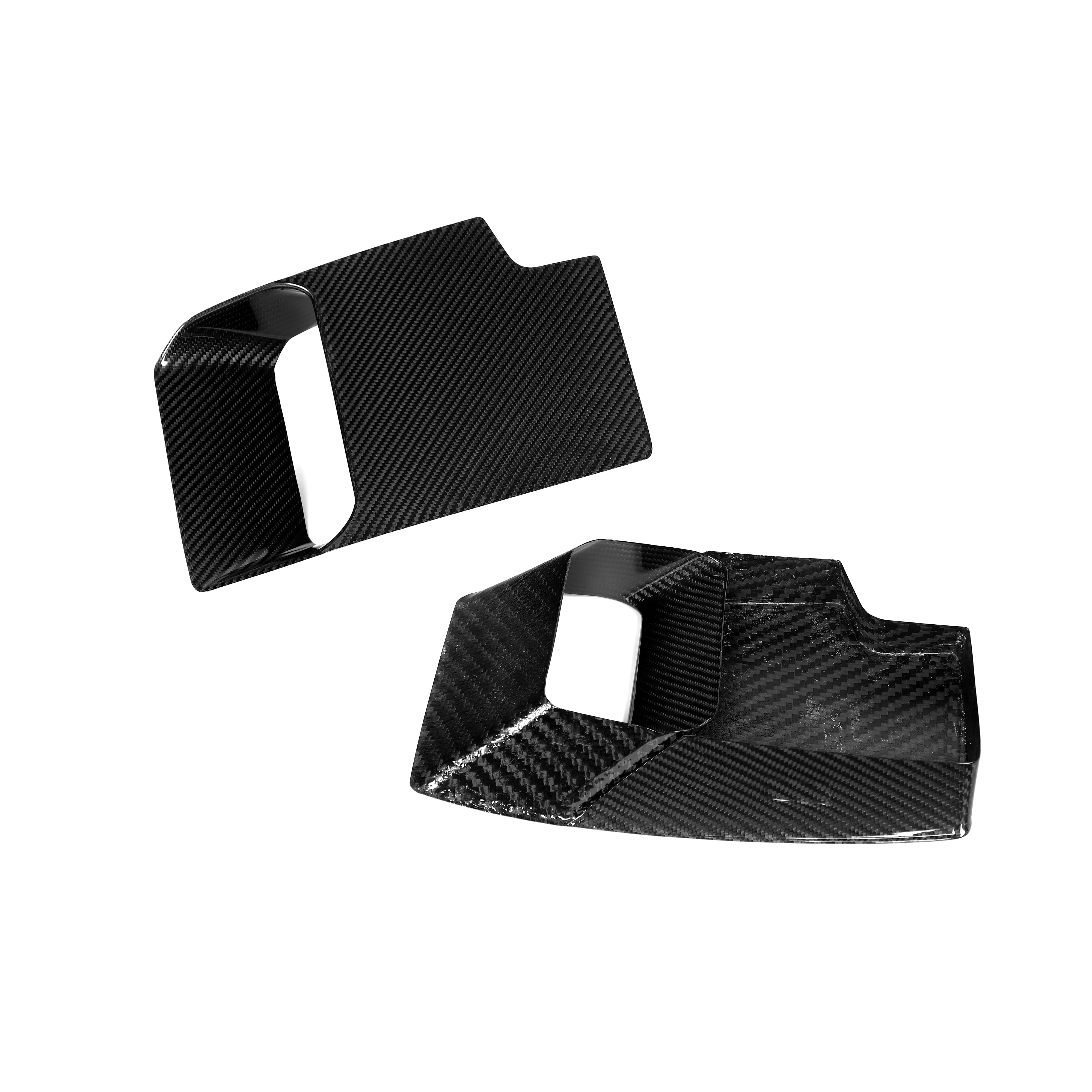 RevoZport Carbon Fiber Aero Front Bumper Block-Off Plates Compatible With BMW M2 G87
