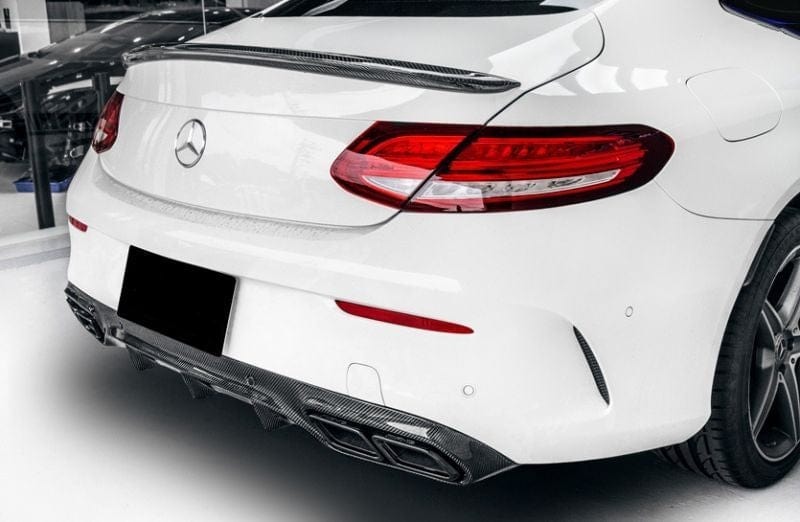 Mercedes Benz C-Class (A205/C205) Future Design Style Carbon Fibre Rear Diffuser - Twenty Two Tuning Rear Diffuser