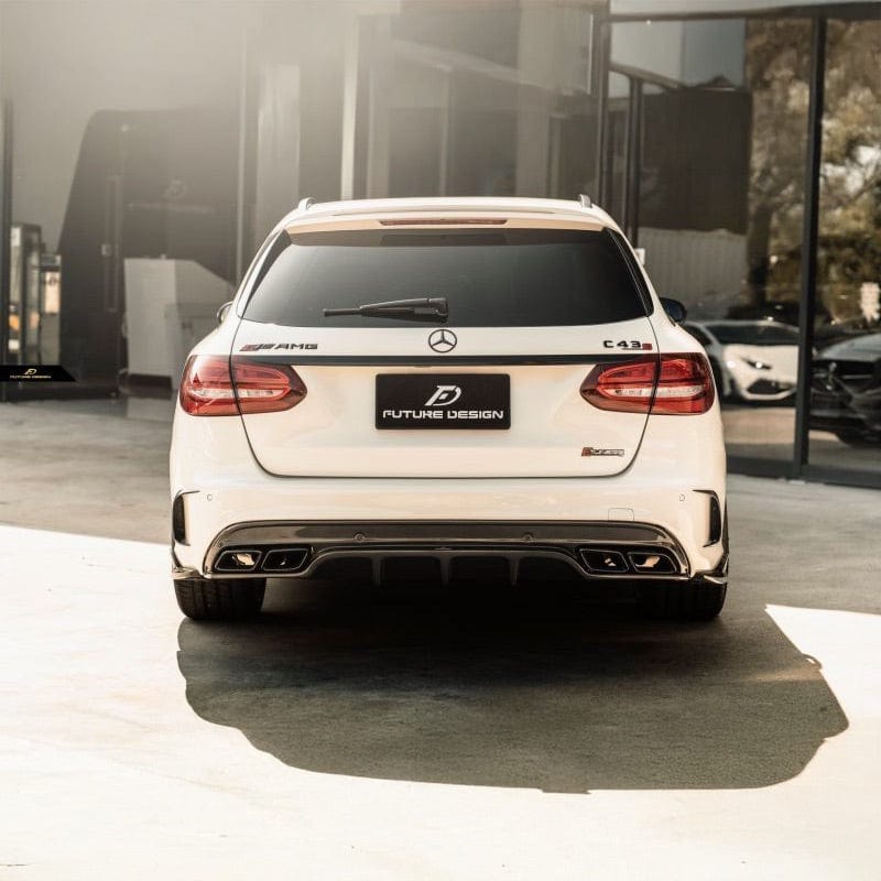 Mercedes Benz C-Class/C43/C63 (S205) Future Design Carbon Fibre Rear Canards - Future Design Rear Canards
