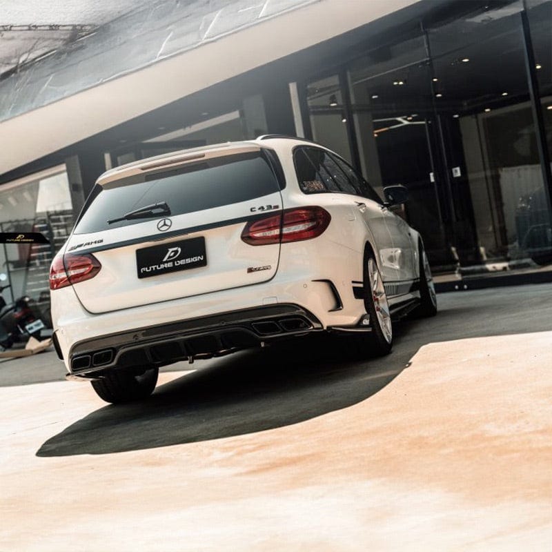 Mercedes Benz C-Class/C43/C63 (S205) Future Design Carbon Fibre Rear Canards - Future Design Rear Canards