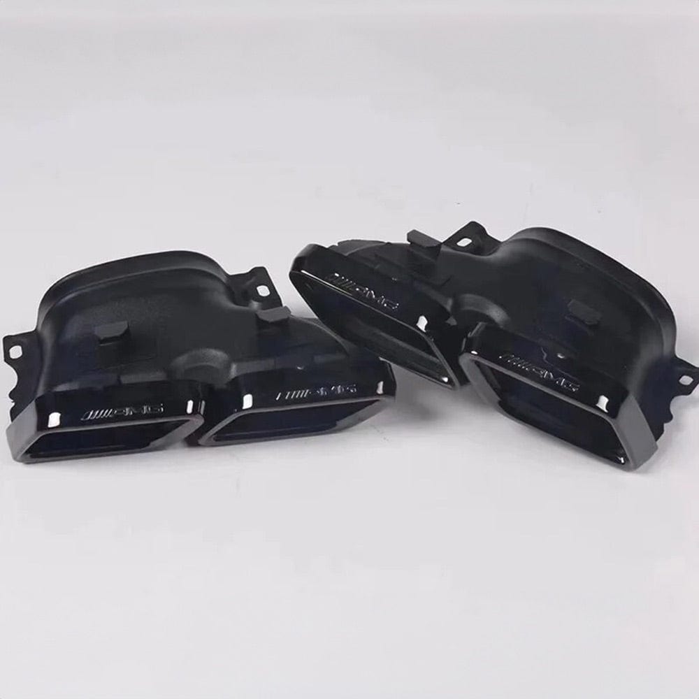 Mercedes Benz C-Class/C43 - C63 Style Black Chrome Exhaust Tips (W205/C205/A205/S205) - Twenty Two Tuning Exhaust Tips