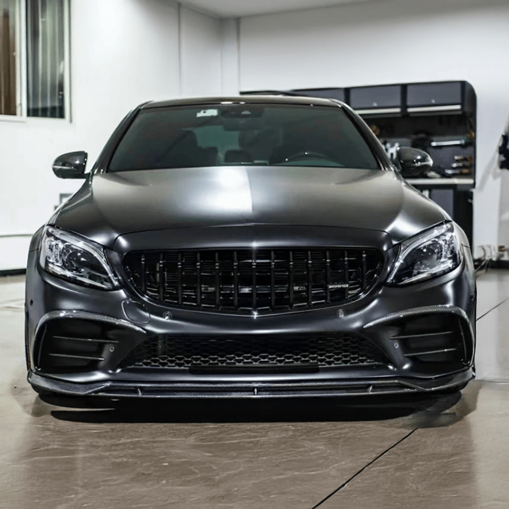 Mercedes Benz C-Class/C43 TK Style Carbon Fibre Front Lip Spoiler (W205/C205/S205/A205) - Twenty Two Tuning Front Lip