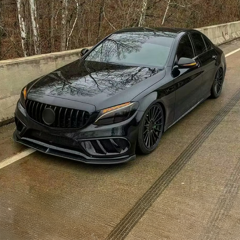 Mercedes Benz C-Class/C43 (W205/C205/A205) BS Style Carbon Fibre Front Fog Air Vent Trim - Twenty Two Tuning Front Canards/Bumper Inserts