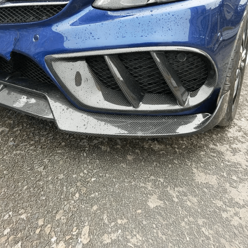 Mercedes Benz C-Class/C43 (W205/C205/A205) Carbon Fibre Front Fog Air Vent Trim - Twenty Two Tuning Front Canards/Bumper Inserts