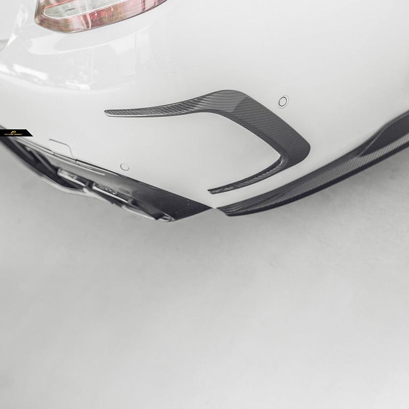 Mercedes Benz C-Class (W205) Future Design Carbon Fibre Rear Bumper Vent Surround - Future Design Rear Canards
