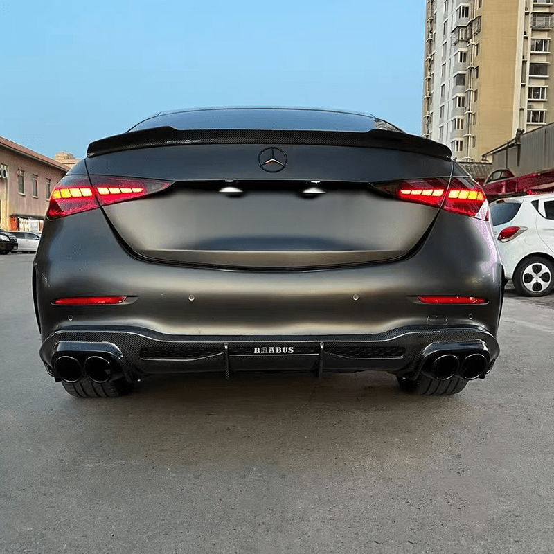 Mercedes Benz C-Class (W206) BRABUS Style Carbon Fibre Rear Diffuser With Exhaust Tips - Twenty Two Tuning Rear Diffuser