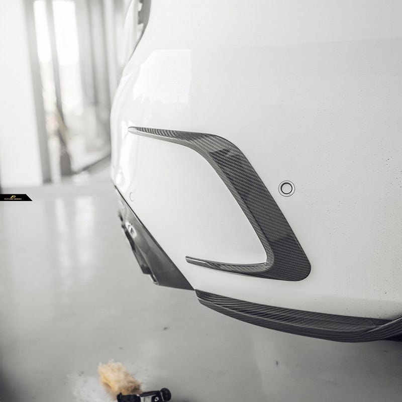 Mercedes Benz C43 (W205) Future Design Carbon Fibre Rear Bumper Vent Surround - Future Design Rear Canards