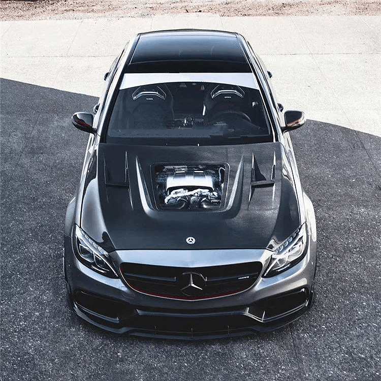 Mercedes Benz C63 (W205/S205/C205/A205) IMP Style Carbon Fibre Hood/Bonnet Replacement - Twenty Two Tuning Hood/Bonnet Complete