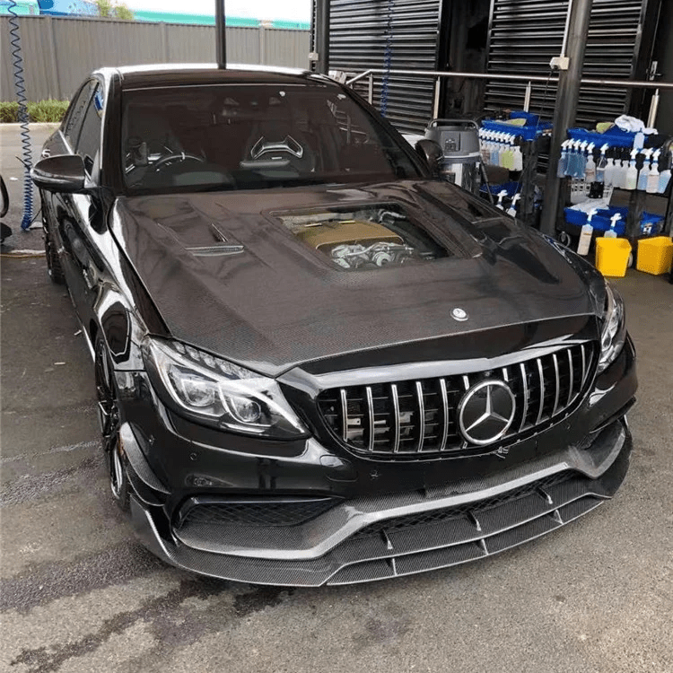 Mercedes Benz C63 (W205/S205/C205/A205) IMP Style Carbon Fibre Hood/Bonnet Replacement - Twenty Two Tuning Hood/Bonnet Complete