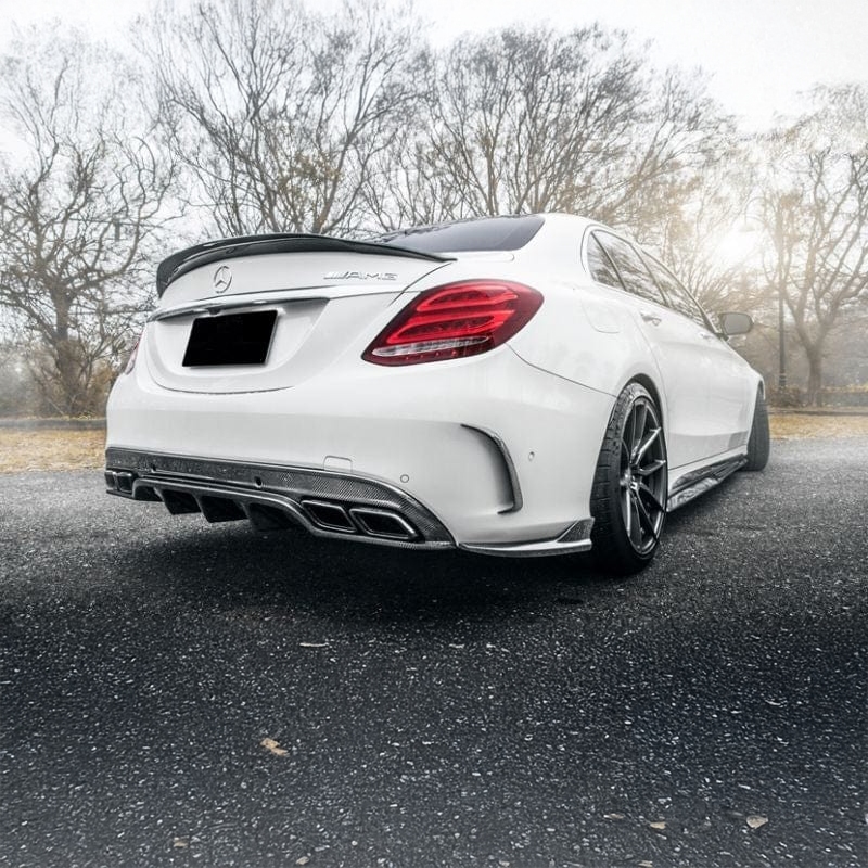 Mercedes Benz C63 (W205/S205) Future Design Style Carbon Fibre Rear Diffuser - Twenty Two Tuning Rear Bumper