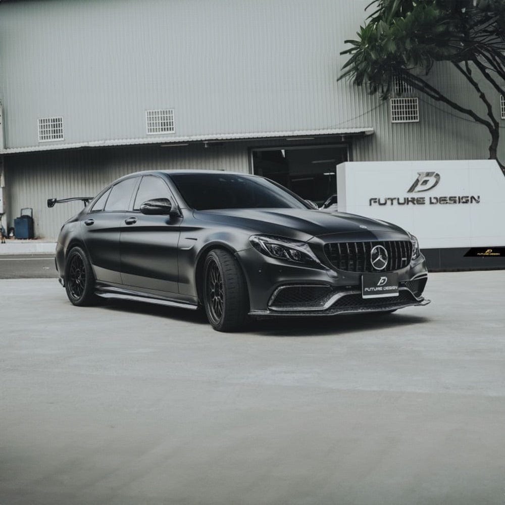Mercedes Benz C63 (W205/S205) PSM Style Carbon Fibre Front Lip Spoiler - Future Design Front Lip
