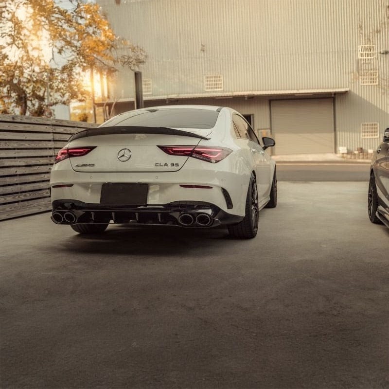 Mercedes Benz CLA-Class/CLA35/CLA45 (W118/C118) Future Design Style Gloss Black Rear Diffuser and Exhaust Tips - Twenty Two Tuning Rear Diffuser