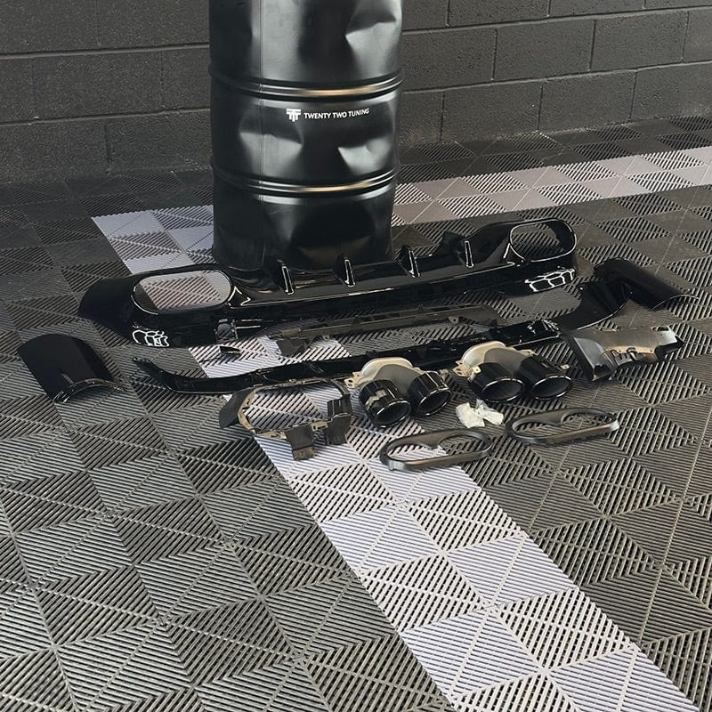 Mercedes Benz CLA-Class/CLA35/CLA45 (W118/C118) Future Design Style Gloss Black Rear Diffuser and Exhaust Tips - Twenty Two Tuning Rear Diffuser