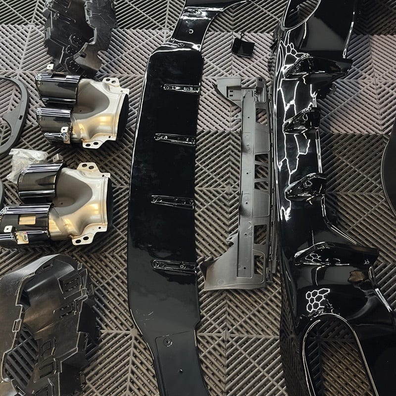 Mercedes Benz CLA-Class/CLA35/CLA45 (W118/C118) Future Design Style Gloss Black Rear Diffuser and Exhaust Tips - Twenty Two Tuning Rear Diffuser