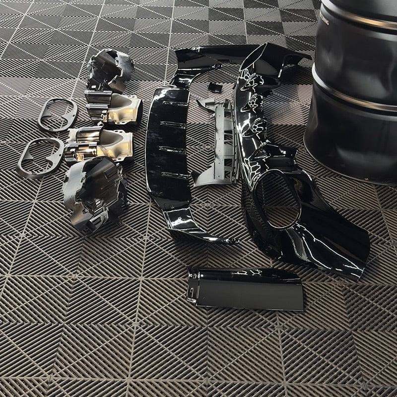 Mercedes Benz CLA-Class/CLA35/CLA45 (W118/C118) Future Design Style Gloss Black Rear Diffuser and Exhaust Tips - Twenty Two Tuning Rear Diffuser