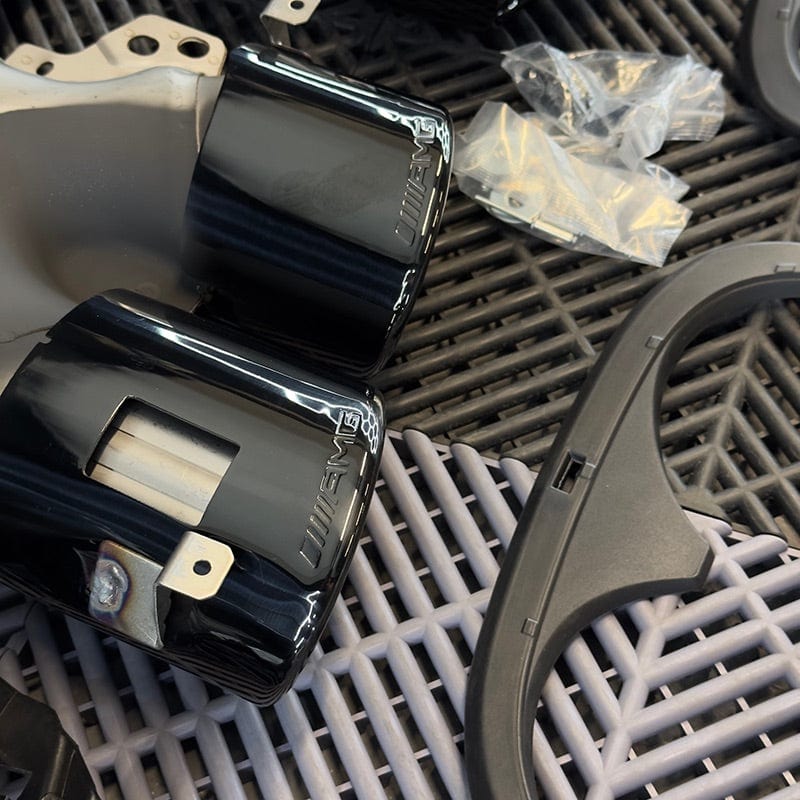 Mercedes Benz CLA-Class/CLA35/CLA45 (W118/C118) Future Design Style Gloss Black Rear Diffuser and Exhaust Tips - Twenty Two Tuning Rear Diffuser