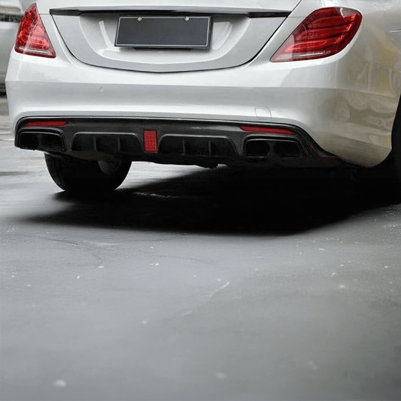 Mercedes Benz S-Class/S63 (W222) BRABUS Style Gloss Black Diffuser - Twenty Two Tuning Rear Diffuser
