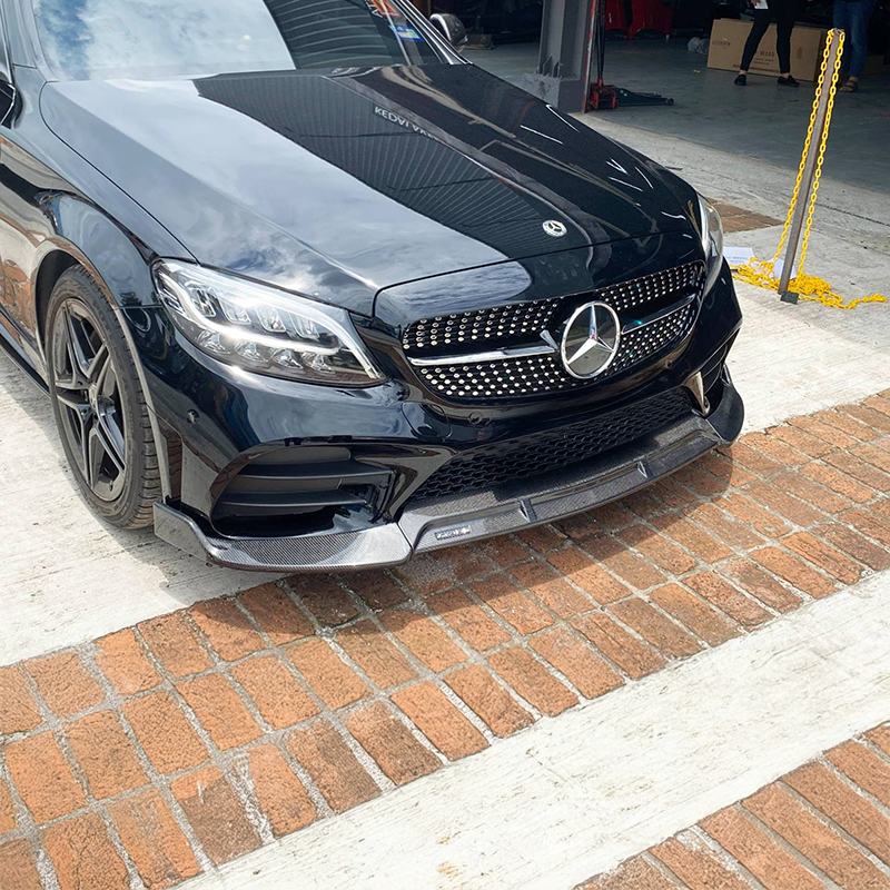 Mercedes C-Class/C43 BRABUS Style Carbon Fibre Front Lip (W205/C205/S205/A205) - Twenty Two Tuning Front Bumper