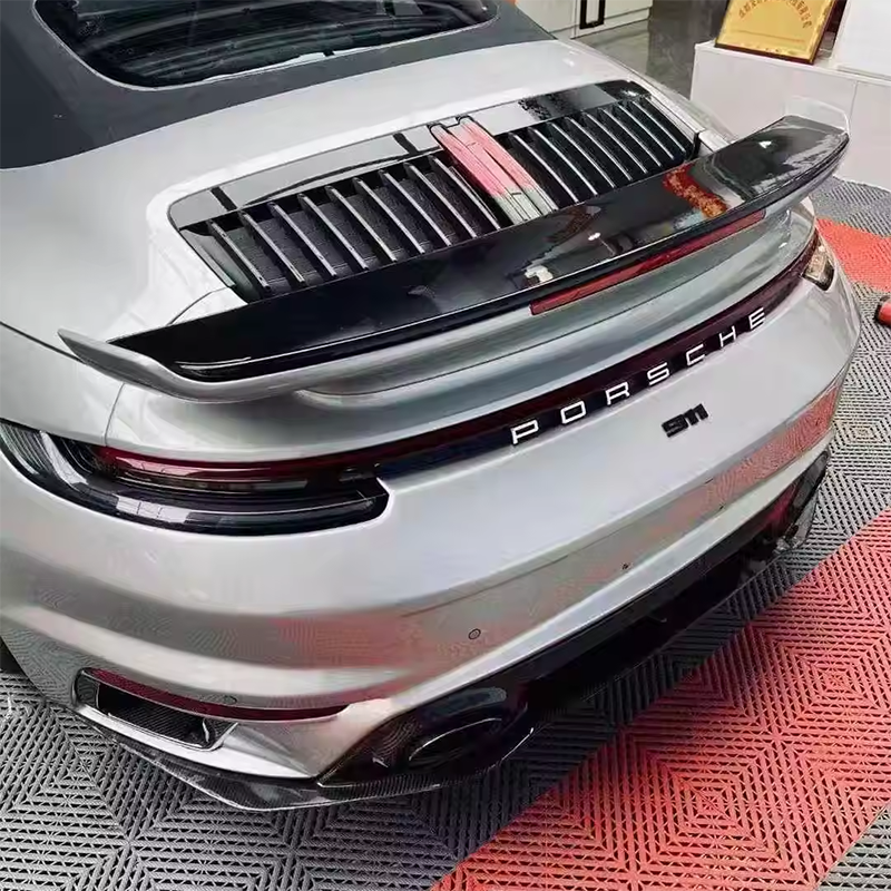 Porsche Carrera 911 (992.2) Turbo S Style Carbon Fiber Rear Trunk Spoiler - Twenty Two Tuning Rear Spoiler