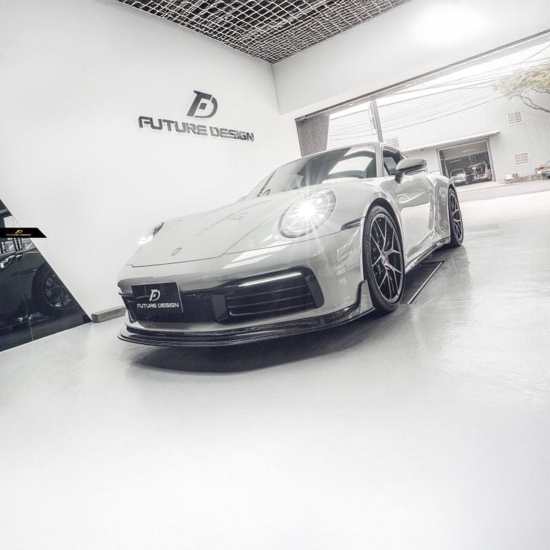 Porsche Carrera/Targa/Convertible (992/911) Future Design Carbon Fibre Front Lip - Future Design Front Lip