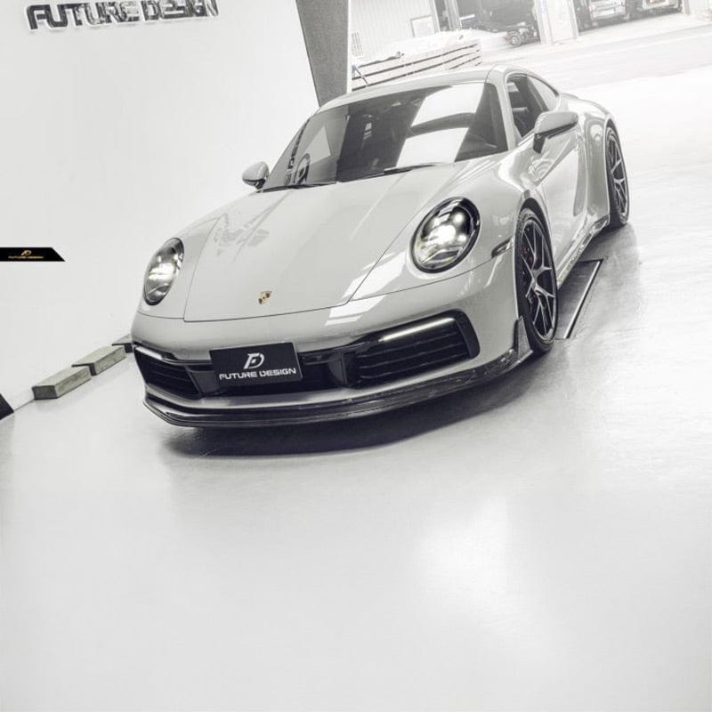 Porsche Carrera/Targa/Convertible (992/911) Future Design Carbon Fibre Front Lip - Future Design Front Lip