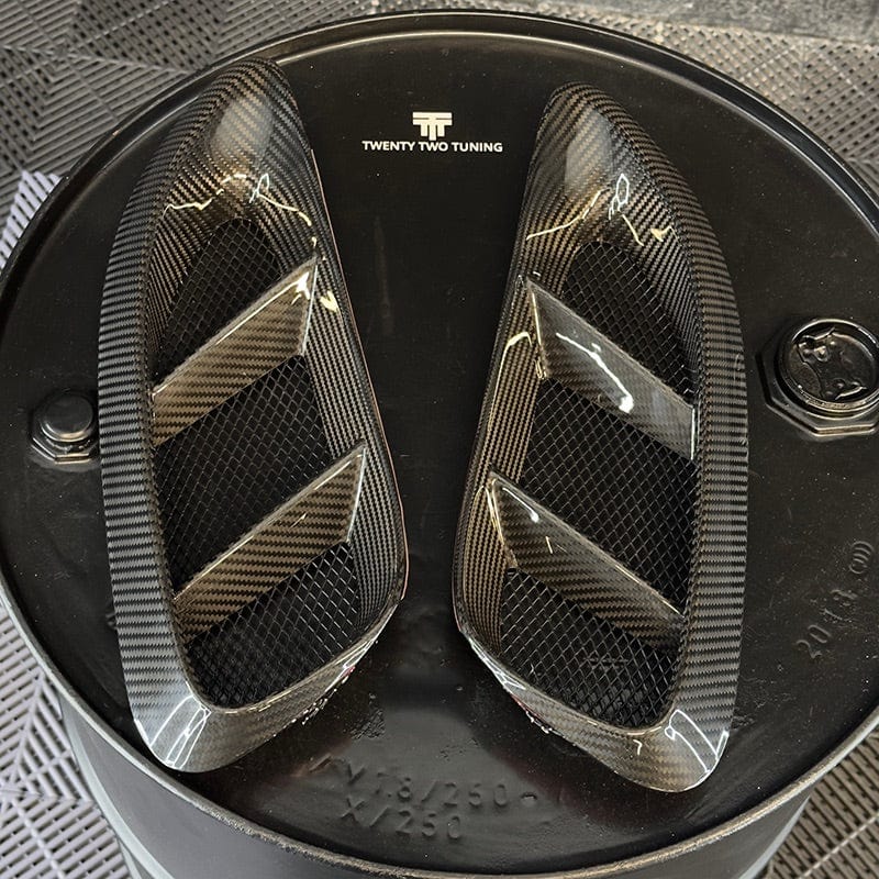 Porsche Cayman/Boxter (718) OEM+ Carbon Fibre Intake Vent Trims - Twenty Two Tuning Rear Fender Vent