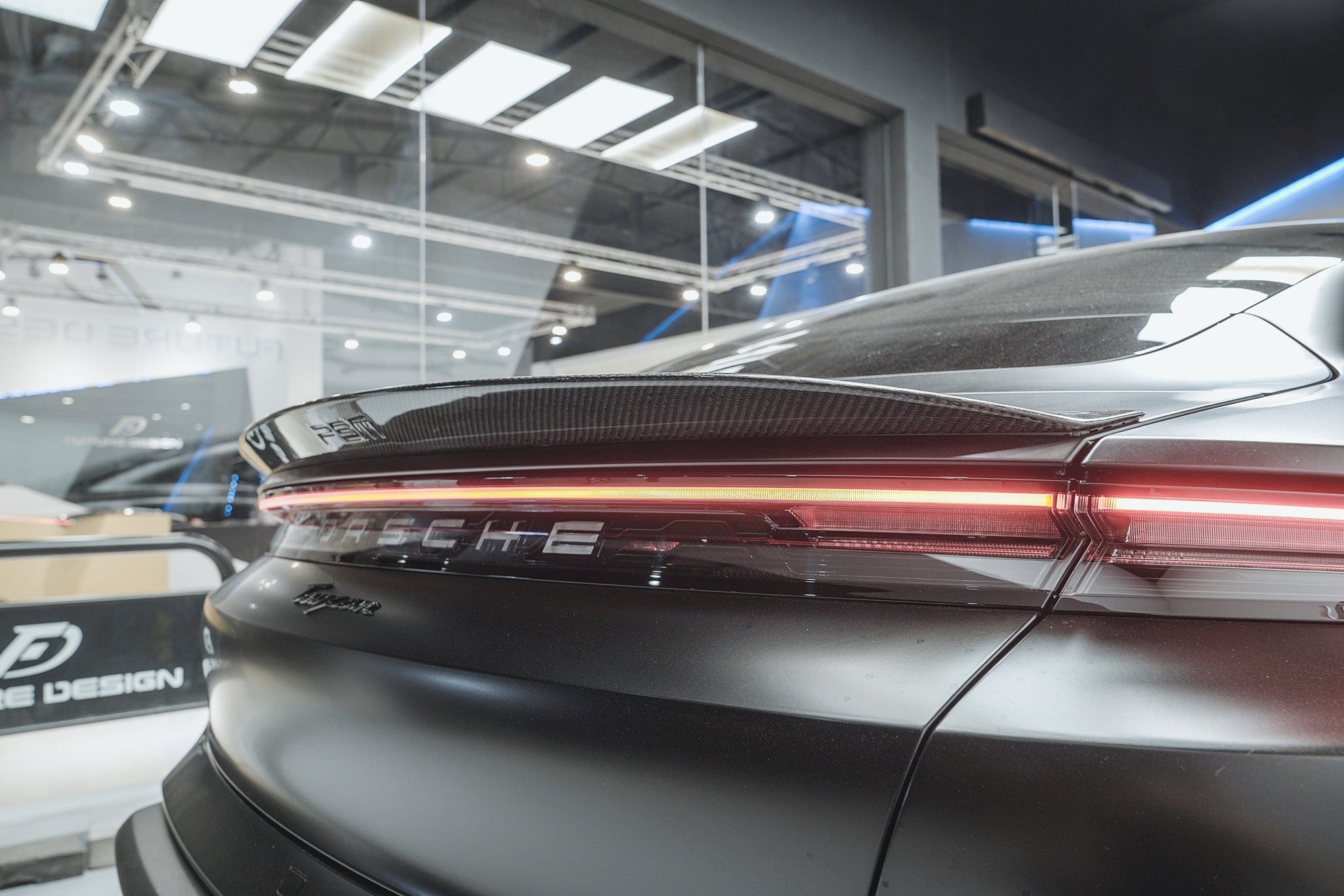 Porsche Taycan (Saloon) PSM Dynamic Carbon Fibre Rear Spoiler - Future Design Rear Spoiler