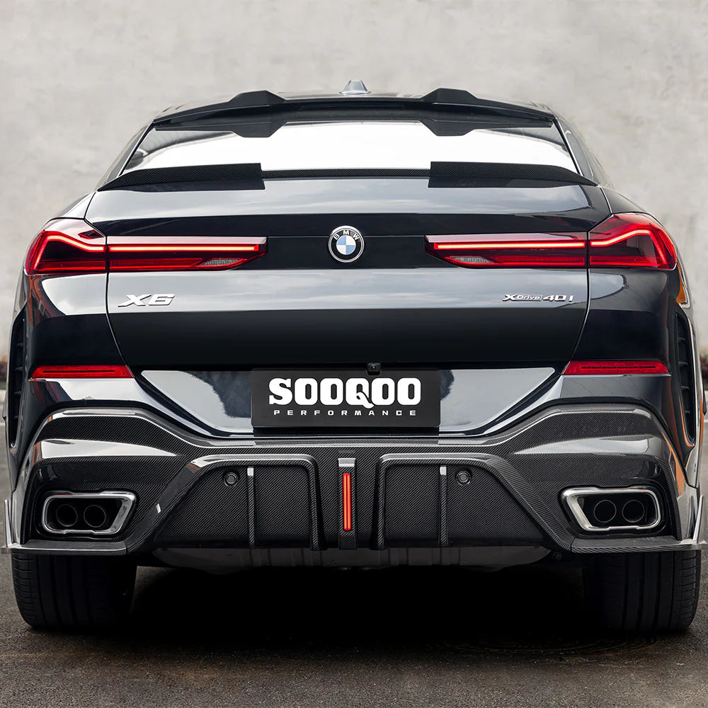 SOOQOO Carbon Fiber Rear Diffuser - Compatible with BMW X6 (G06) - SOOQOO Official Rear Diffuser
