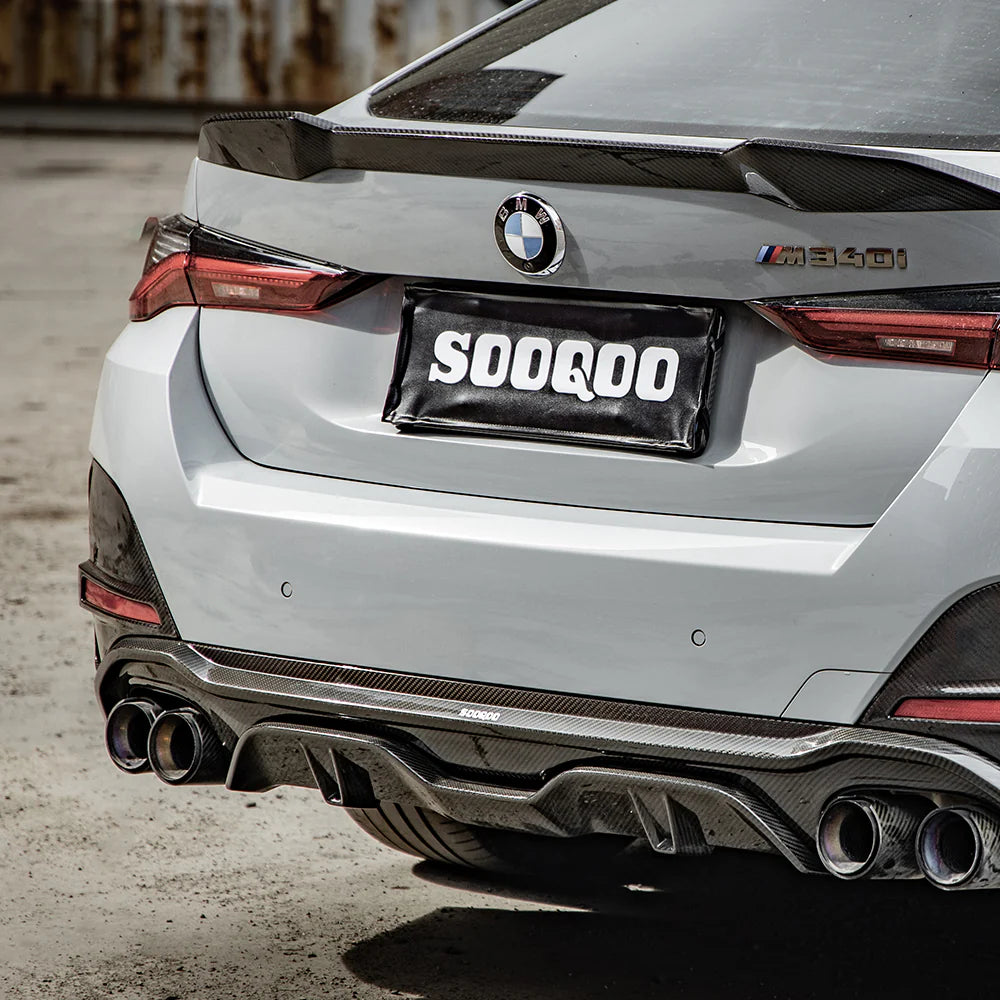 SOOQOO Carbon Fibre Dual Tip Rear Diffuser - Compatible with BMW 4 Series (G26) - SOOQOO Official Rear Diffuser
