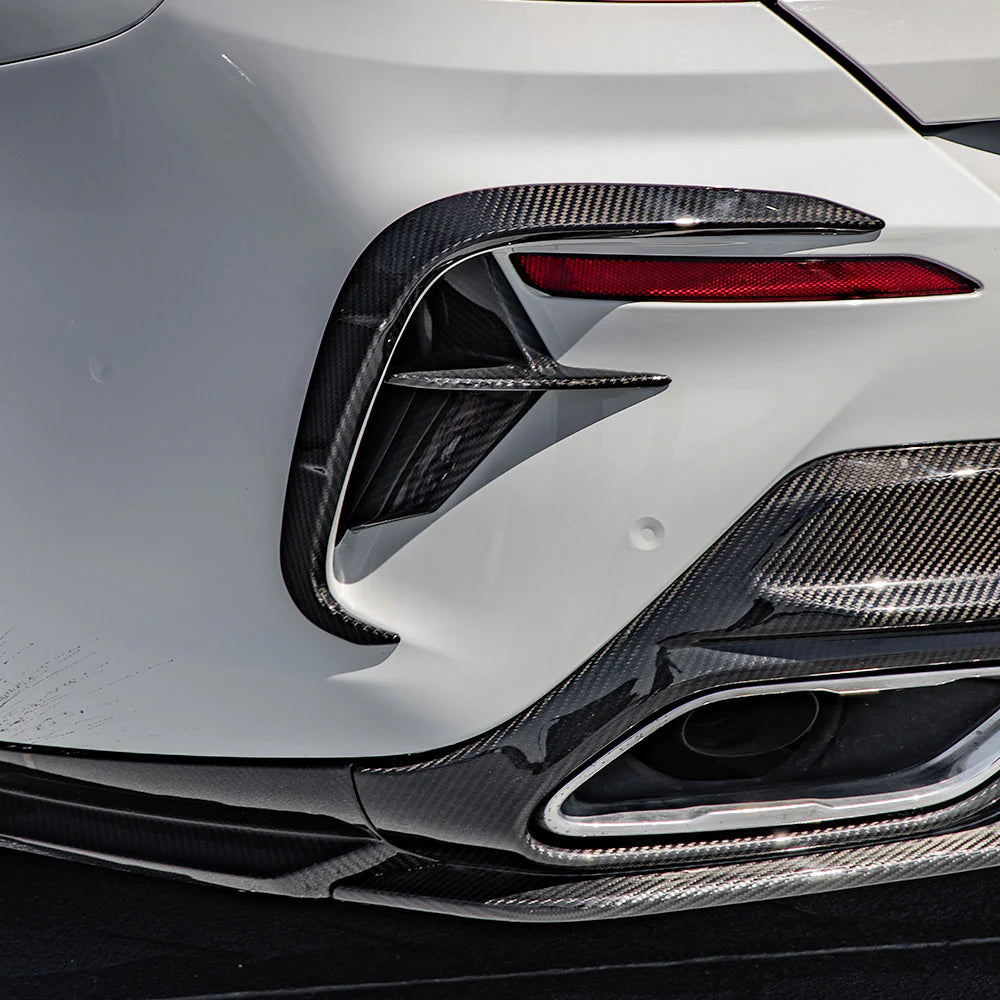 SOOQOO Carbon Fibre Rear Bumper Inserts - Compatible with BMW 8 Series (G14/G15/G16) - SOOQOO Official Rear Canards