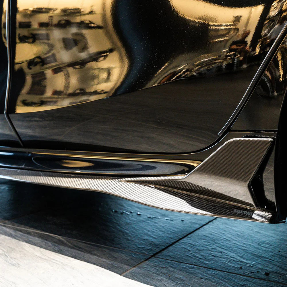 SOOQOO Carbon Fibre Side Skirt Extensions - Compatible with BMW M8 (F91/F92/F93) - SOOQOO Official Side Skirts
