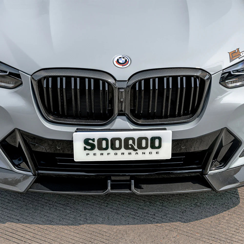 SOOQOO V2 Carbon Fibre Front Lip Spoiler - Compatible with BMW X4 LCI (G02) - SOOQOO Official Front Lip