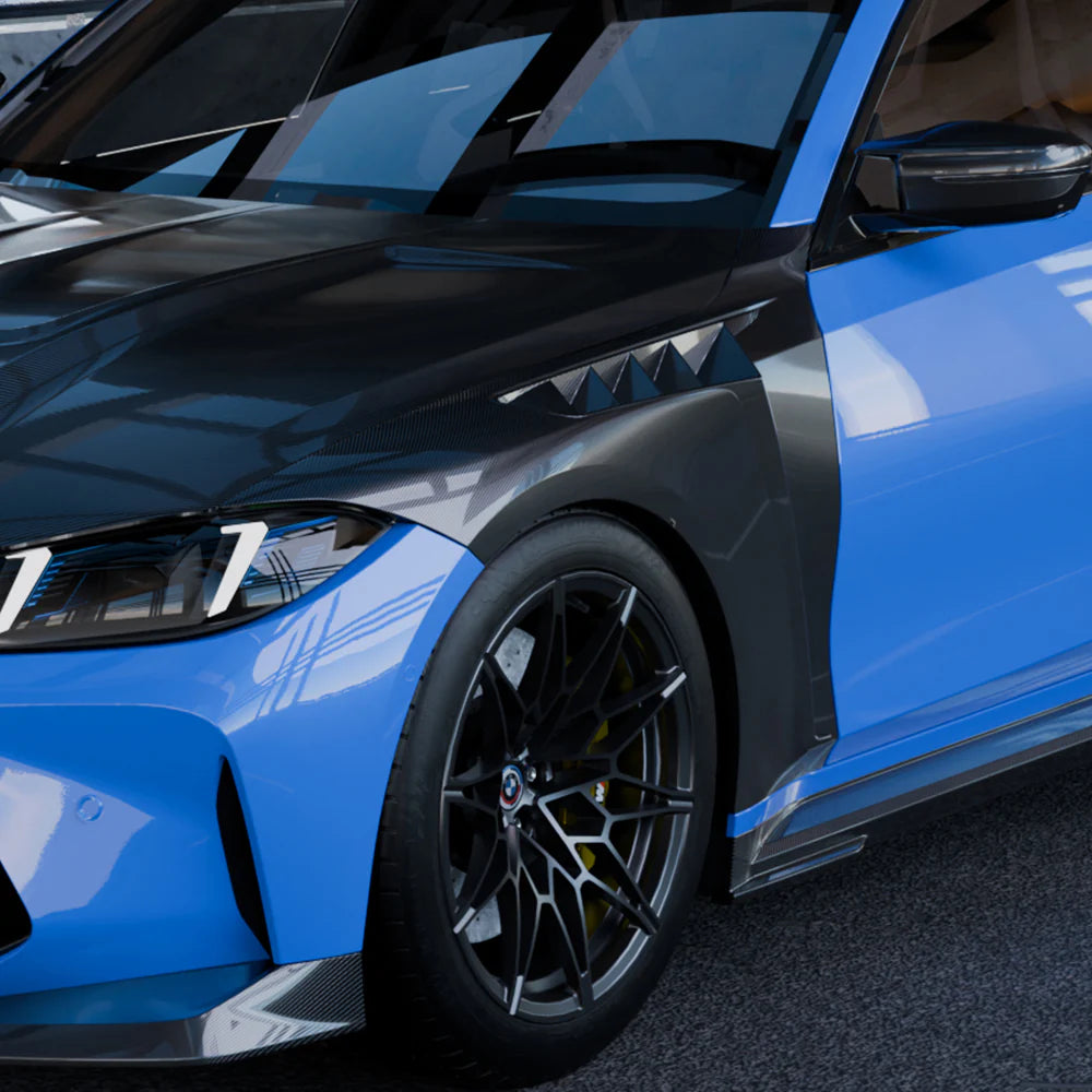 SOOQOO Vented Carbon Fiber Fenders - Compatible with BMW M3 (G80/G81) - SOOQOO Official Front Fenders Complete