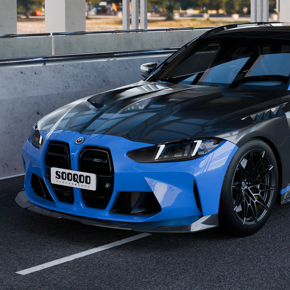 SOOQOO Vented Carbon Fiber Hood - Compatible with BMW M3/M4 (G80/G81/G82/G83) - SOOQOO Official Hood/Bonnet Complete