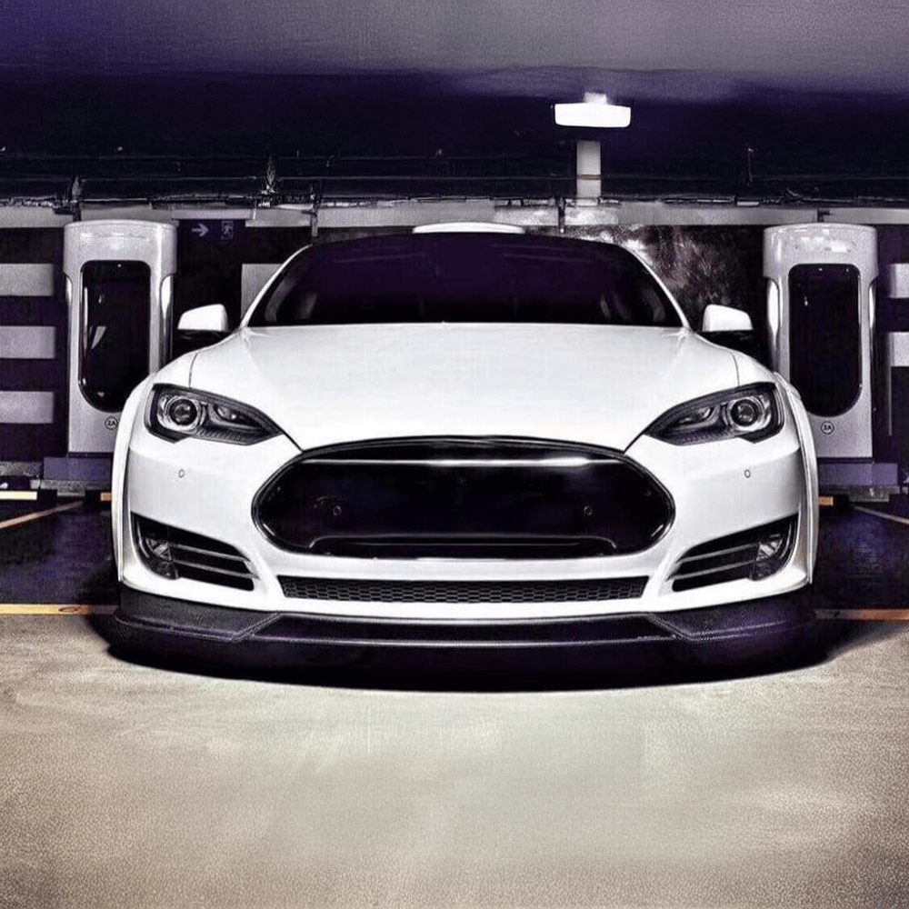 Tesla Model S (PFL) REVO Style Carbon Fibre Front Lip Spoiler - Twenty Two Tuning Front Lip
