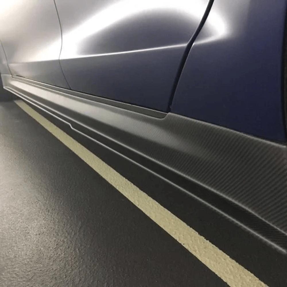 Tesla Model S (PFL) REVO Style Carbon Fibre Side Skirt Extensions - Twenty Two Tuning Side Skirts