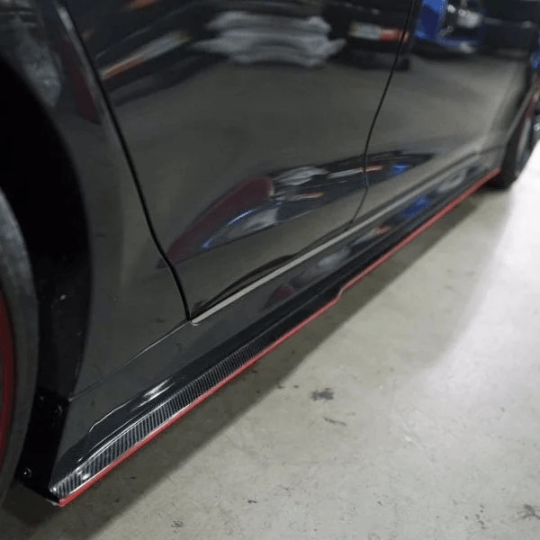 Tesla Model S (PFL) REVO Style Carbon Fibre Side Skirt Extensions - Twenty Two Tuning Side Skirts
